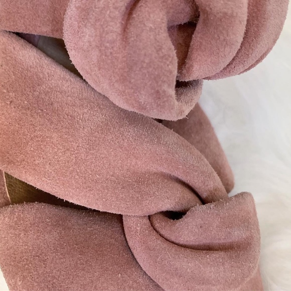 NWT Lucky Brand Marcile Suede Pink Chunky Heels - Picture 3 of 3